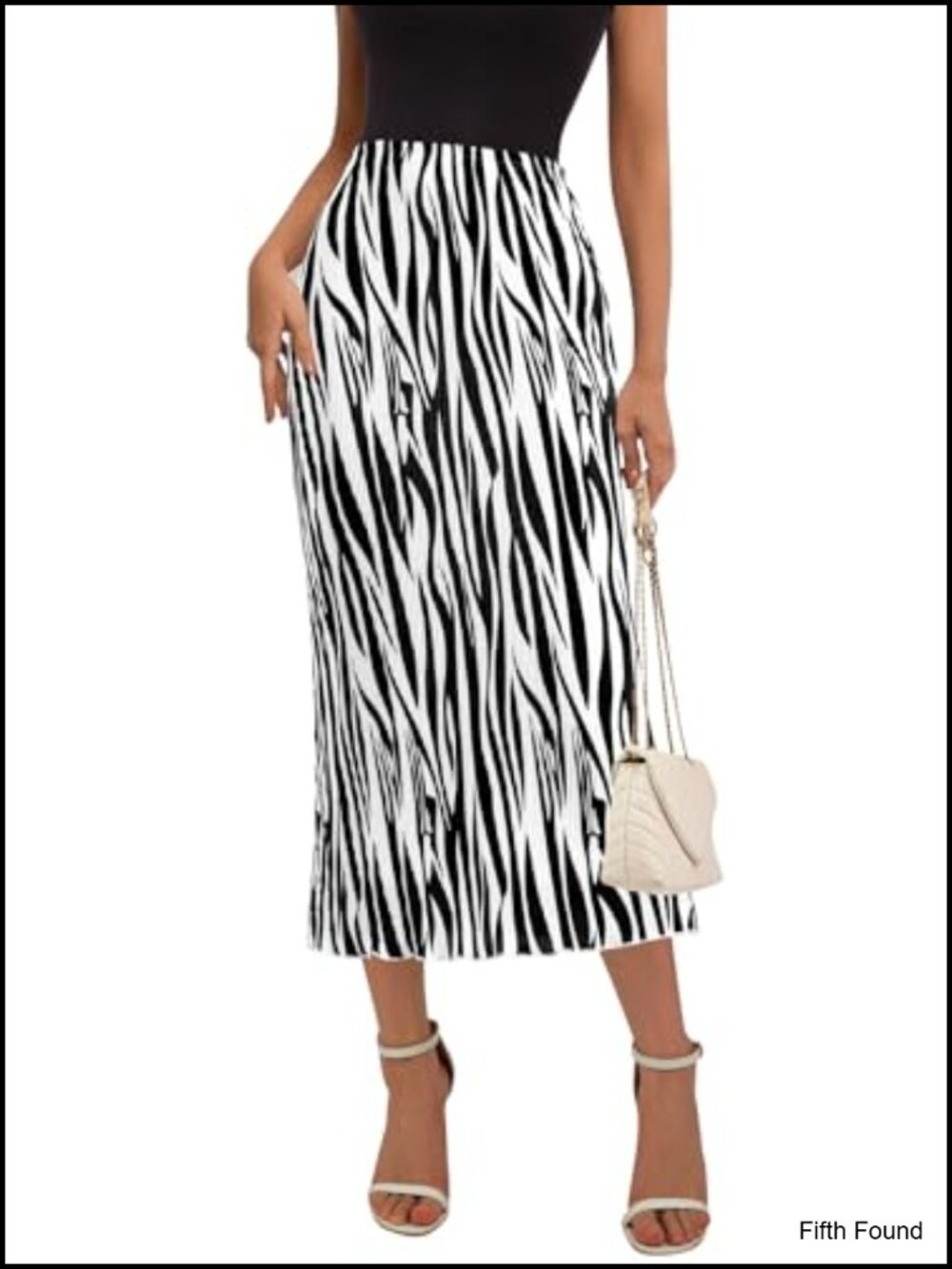 High Waist Pleated Midi Skirt Long Plisse A-Line Graphic Print Women's Summer